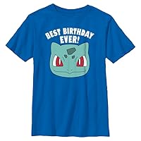 Pokemon Kids Bulbasaur Best Bday Boys Short Sleeve Tee Shirt