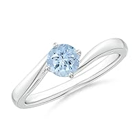 Carillon Stackable Round 0.50 Ctw Aquamarine Gemstone 925 Sterling Silver Women Wedding Ring