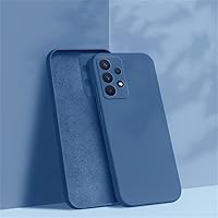 Square Liquid Silicone Case for Samsung Galaxy S24 Ultra S23 S22 Ultra A52 A54 A53 A51 A50 S23 S21 FE Camera Protect Soft Cover,Blue,for Samsung S21 FE