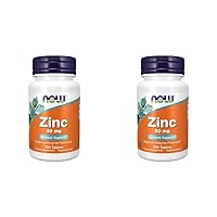 NOW Supplements, Zinc (Zinc Gluconate) 50 mg, Supports Enzyme Functions*, Immune Support*, 100 Tablets (Pack of 2)
