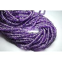 Full 13 Inch X 1 Strand Purple Amethyst 3.5-4mm Approx Faceted Rondelle Beads.