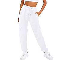 High Waisted Workout Athletic Bottom Pants Women's Sweatpants Baggy Trousers Casual Joggers with Pockets
