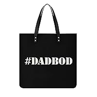 Dadbod Funny Letter PU Leather Tote Bag Top Handle Satchel Handbags Shoulder Bags for Women Men