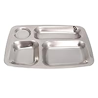 Stainless Steel Divided Dinner Tray Lunch Container Plate 4/5/6 Section Stainless Steel Dinner Plates For Adults Stainless Steel Dinner Plates Set Stainless Steel Dinner Plates For Kids Divided