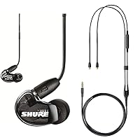 Shure AONIC 215 Wired Sound Isolating Earbuds, Clear Sound, Black & RMCE-UNI Universal Communication Cable for Detachable SE Sound Isolating Earphones