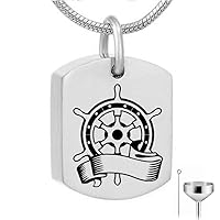 HQ Nautical Anchor Cremation Jewelry stainless steel Urn Necklace Memorial-Ashes Holder Keepsake pendant