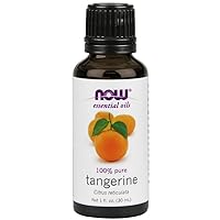 NOW Essential Oils, Tangerine Oil, Cheerful Aromatherapy Scent, Cold Pressed, 100% Pure, Vegan, Child Resistant Cap, 1-Ounce