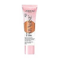Skin Paradise Water-infused Tinted Moisturizer with Broad Spectrum SPF 19 sunscreen lightweight, natural coverage up to 24h hydration for a fresh, glowing complexion, Deep 01, 1 fl oz
