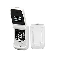 Yoidesu Unlocked Flip Phone, 0.66in Smallest Mobile Phone in The World, 2G Easy to Use Flip Cell Phone for Seniors, Super Mini Flip Phone Tiny Phone for Kids Eldelys, 300mAh Battery (White)