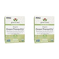 NOW Foods, Certified Organic Green Tranquility™ Tea, Decaf Green with Lemon Myrtle, Non-GMO, Premium Unbleached Tea Bags with No-Staples Design, 24-Count (Pack of 2)