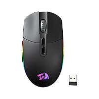 Redragon M719 Pro Wireless Optical Gaming Mouse, 8 Programmable Buttons, RGB Backlit, 10,000 DPI, Ergonomic PC Computer Gaming Mice with Fire Button