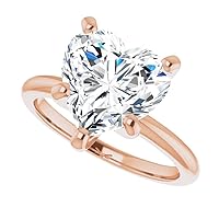 JEWELERYIUM 3 CT Heart Cut Colorless Moissanite Engagement Ring, Wedding/Bridal Ring Set, Halo Style, Solid Sterling Silver, Anniversary Bridal Jewelry, Best Ring for Woman
