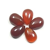 Natural Orange Carnelian Loose Gemstone Total 10 Carat 5 Pieces Lot Pear Shape at Wholesale Price