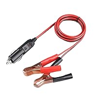 Alligator Clamp To Male Cigarette Lighter Extension Cable, Car Power Adapter Plug Socket Cord 15A Fuse