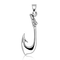 WithLoveSilver 925 Sterling Silver Viking Battle Tribal Fish Hook Pendant