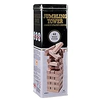 Solid Wood Jumbling Tower In A Tin by Cardinal Industries (48 Wood Pieces)
