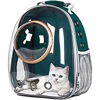 Pet Travel Backpack with Removable Capsule for Cats and Dogs, Transparent Large Capacity Backpack for Walking Hiking Traveling (Black)