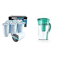 ZeroWater Official Replacement Filter - 5-Stage Filter Replacement 0 TDS & EcoFilter 10 Cup Filtered Pitcher, No Plastic Shell, Reduces Chlorine Smell and Taste
