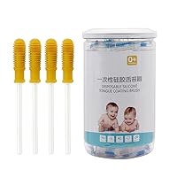 30x Baby Tongue Cleaner Infant Care and Cleaning for 0-36 Month Baby Disposable Baby Cleaner with Paper Handle Baby Tongue Brush