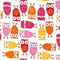 Urban Zoologie Pink Owls by Ann Kelle for Robert Kaufman 1/2 Yard Fabric, 100% Cotton