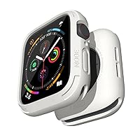 elkson Compatible with Apple Watch 44mm Bumper Case, Quattro Series Rugged Case for Apple Watch SE 2 and iWatch Series 6 5 4, Military Grade Durable Protective Cover, Flexible Shock Proof, White