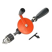 Portable Hand Crank Drill Double Pinions Manual Chucks Drill with 1 Wrench 1 Drill Chuck for Wood Plastic (3/8-Inch)