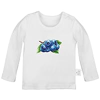 Fruit Blueberries Cute Novelty T Shirt, Infant Baby T-Shirts, Newborn Long Sleeves Graphic Tee Tops