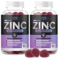 120 Gummies Zinc 50mg Supplements Chewable Gummies w Vitamin D3 Echinacea Vitamins for Adults Kids, Zinc Gummy Immune Support