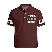 Polo Shirts for Men Add Your Text Name Logo Customizable Shirt Multi-Color 4 Sides Short Sleeve for Sports Tennis