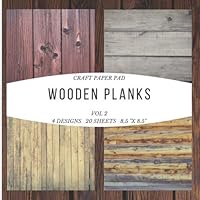 Craft Paper Pad Wooden Planks 4 Designs, 20 Sheets: Origami Vintage Pattern Scrapbooking Cardmaking Craft DIY Die Cuts Stickers Photo Album Kids Party Greeting Cards