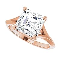 Moissanite Engagement Ring, 3ct Colorless Stone, 925 Sterling Silver Band, Certificate Included