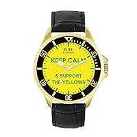 Football Fans Keep Calm and Support The Yellows Mens Watch