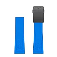 22mm 24mm Blue TWINPRO Rubber Strap Rubber Watchband for Breitling Watchbands for Avenger NAVITIMER World Rubber Waterproof Soft Watch Strap with Buckle (Color : 306S, Size : 22mm)