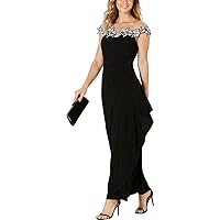 MSK Womens Illusion Gown Dress