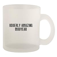 Udderly Amazing Mooyear - Glass 10oz Frosted Coffee Mug, Frosted