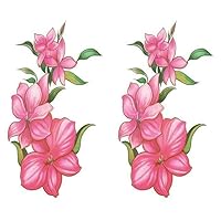 7 Colorful Flower Temporary Tattoo Stickers Waterproof Female Long-Lasting Vertical Caesarean Section Scar Tattoo Stickers