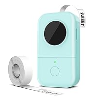 D30 Label Maker Machine with Tape, Bluetooth Thermal Mini Label Printer for Storage, Barcode, Mailing, Office Supplies, Home, Organizing Storage,Small Portable Sticker Maker, Green