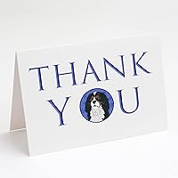 Caroline's Treasures CK9036GCA7P Cavalier King Charles Spaniel Tricolor #1 Thank You Greeting Cards and Envelopes Pack of 8 Blank Cards with Envelopes Whimsical A7 Size 5x7 Blank Note Cards