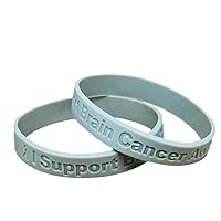25 - I Support Brain Cancer Awareness Bracelets 100% Medical Grade Silicone - Latex and Toxin Free - 25 Bracelets - Show Your Support For Brain Cancer Awareness