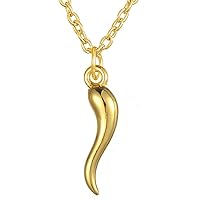My Shape Gold Plated Lucky Minimal Italian Horn Pendant Amulet Protection Necklace Women Jewelry