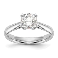 14k WhiteGold 1 Ct Round CertifiedSI1 SI2 G H I Lab Grown Diamond Solitaire Engagement Ring Size 7.00 Jewelry Gifts for Women