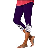 Rvidbe Capri Pants for Women Stretch, Women's High Waisted Capri Leggings Tummy Control Cropped Pants Gym Seamless Yoga Pants