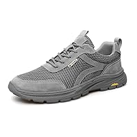 Men's Microfiber Hiking Shoes, Lightweight Comfortable Walking Shoes with Anti-Fatigue Technology