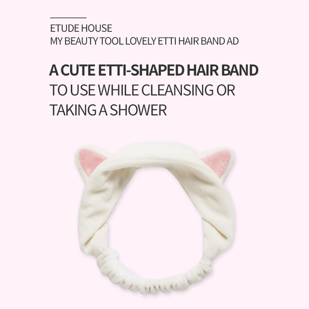 ETUDE HOUSE My Beauty Tool Lovely Etti Hair Band | A Cute and Lovely Tool To Keep Away Your Hair | Hair Band for Cleansing & Sleeping