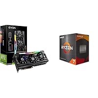 EVGA GeForce RTX 3070 FTW3 ULTRA GAMING, 08G-P5-3767-KL, 8GB GDDR6, iCX3 Technology, ARGB LED, Metal Backplate, LHR & AMD Ryzen 7 5800X Processor (8C/16T, 36MB Cache, Up to 4.7 GHz Max Boost)