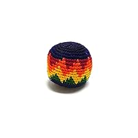 Rainbow Multicolored Crochet Zig Zag Geometric Pattern Hacky Ball Foot Bag Kick Sack - Handmade Gifts Tribal Guatemalan Toys One Size