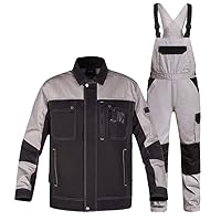 Men's Cargo Work Overall Workwear Bib Overall Twill Multi Pocket Working Mechanic Working Uniforms And Work Jacket
