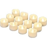 LED Tea Lights Flameless Candle with Timer, 6 Hours on and 18 Hours Off, 1.4 x 1.3 Inch, Warm White, [12 Pack]