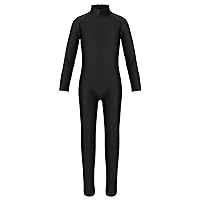 iiniim Kids Boys Girls Mock neck Long Sleeve Unitard Leotard Full Length Body Suit Jumpsuit Catsuit Dance wear Costumes