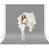 10x12ft Grey Backdrop for Photography, Pure Polyester Grey Photo Booth Backdrop Collapsible Grey Screen Curtain for Photoshoot, Party and Video